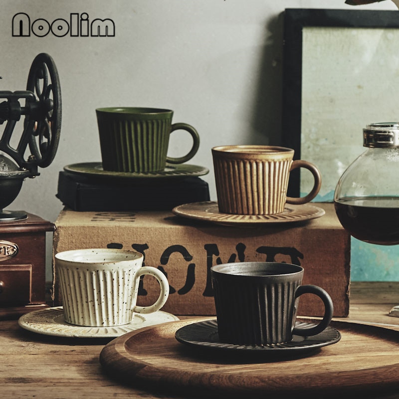 Japansk stil håndlavet keramik kaffekop tekop med underkop sæt keramisk vand kop porcelæn eftermiddagste kop