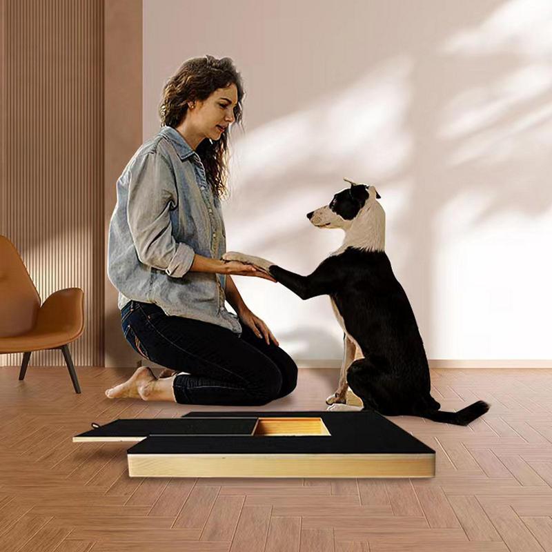 Hunde-Nagel-Kratzbrett mit integrierter Leckerli-Kasten, verstellbares Kratzbrett aus Holz, selbstkratzendes Spielzeug, Nagelfeilenbrett für Hunde