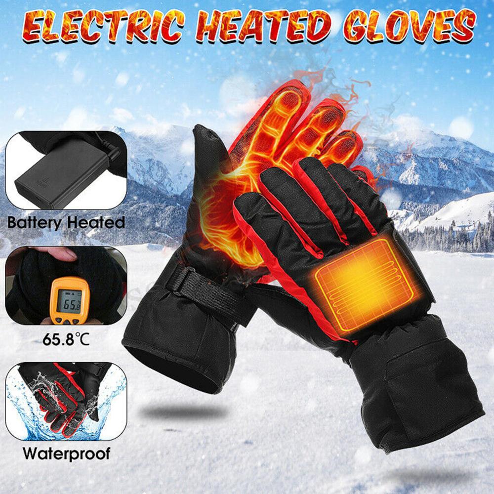Winter Elektrische Verwarmde Handschoenen Winddicht Fietsen Warm Verwarming Skiën Bike Motorcycle Verwarmde Handschoenen Voor Mannen Vrouwen