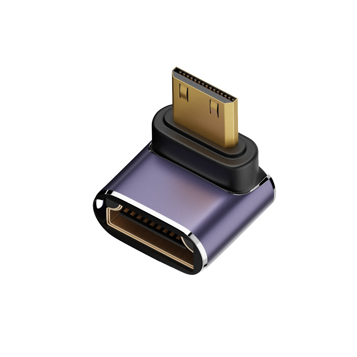 8k 4k uhd hdtv 2,1 Adapter 90 Grad abgewinkelter Mini Mikro HD-kompatibler Stecker auf HD-kompatibler weiblicher Adapter für Laptop-Kamera: grau