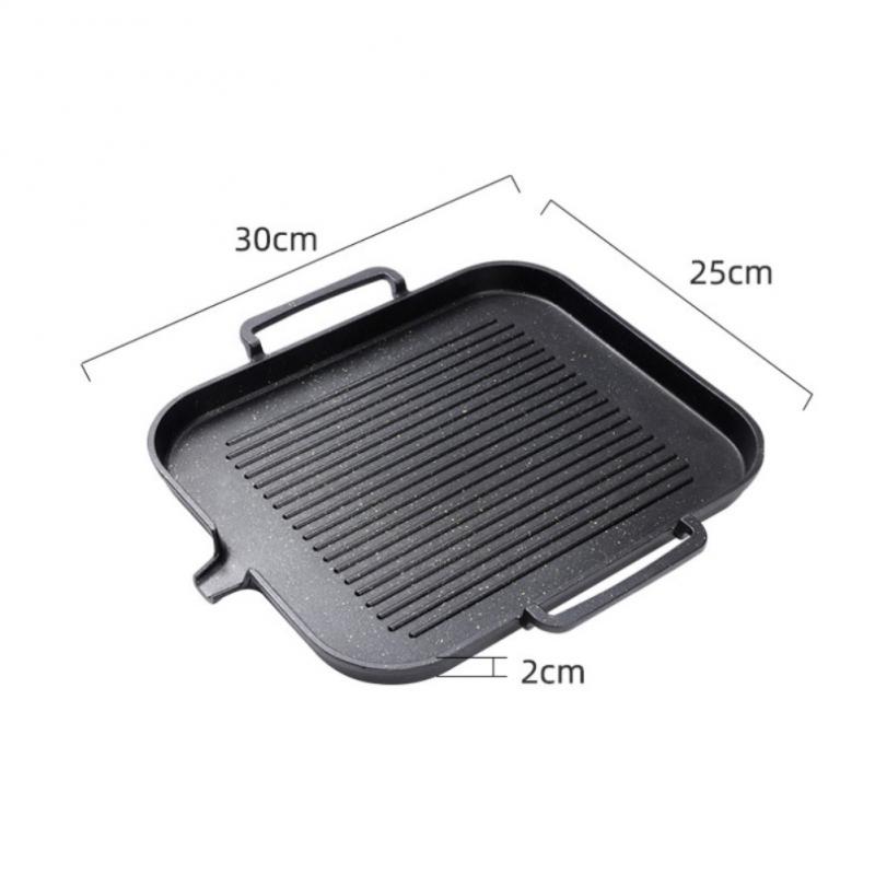 Korean Induction Cooker Grill Pan Square Grill Pan Teppanyaki Smokeless Non-stick Barbecue Pan