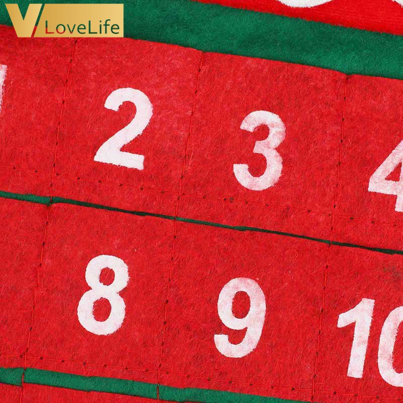 Jul adventskalender tomte snögubbe hängande julkalender dörr vägg fönster juldekoration jul