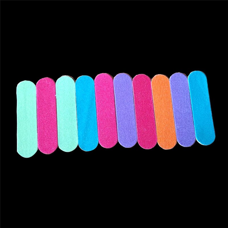Limas de madera desechables para manicura, papel de lija, pulido, Mini lima de uñas, 100 Uds.
