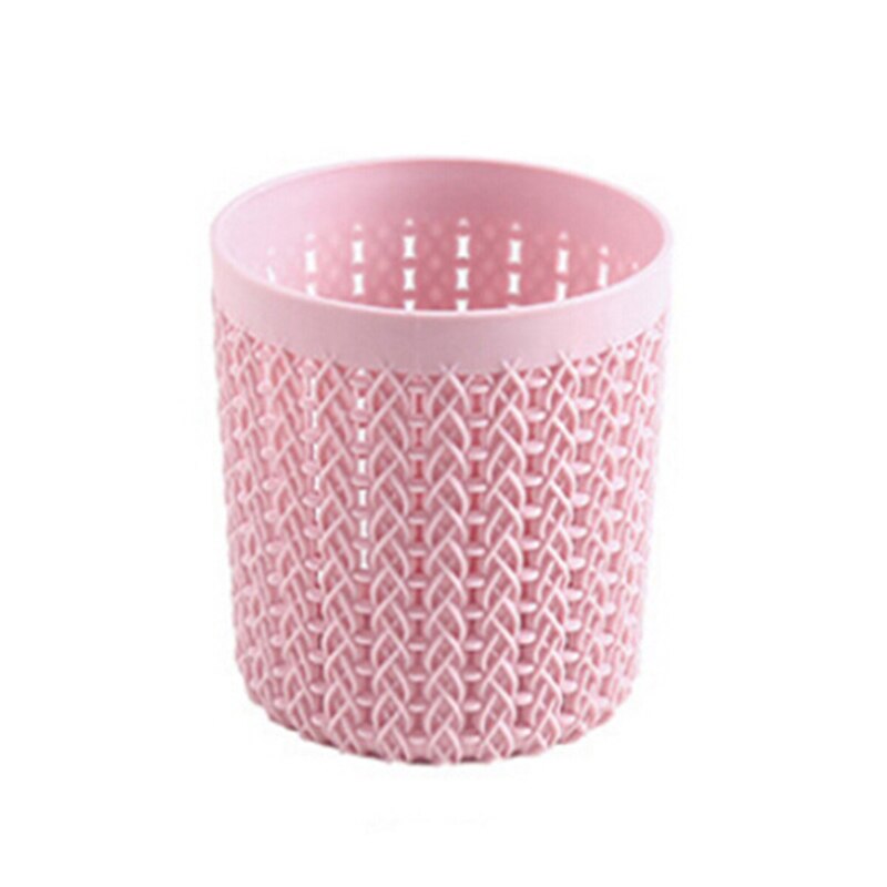 Caja de brochas cosméticas huecas de cilindro, multifuncional, caja de almacenamiento vacía, organizador de maquillaje para chica, soporte para bolígrafos para el hogar y la Oficina: Rosa