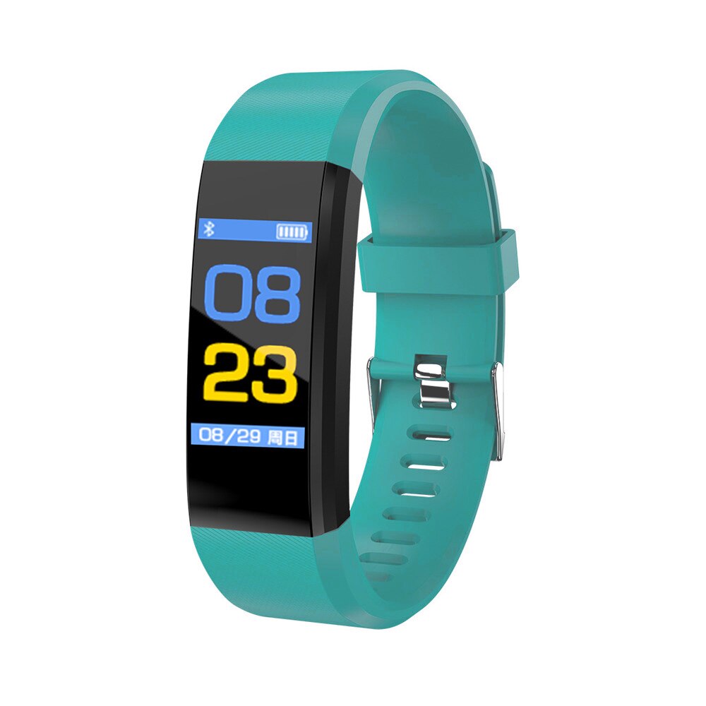 115 Plus Smart Uhr Bluetooth Sport Uhren Gesundheit Smart Armband Herz Rate Fitness Schrittzähler Armband Wasserdicht Männer Uhr: green