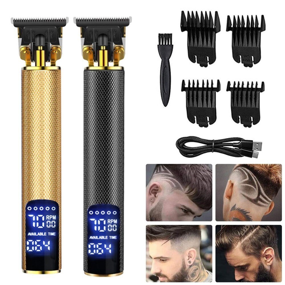 T-Klinge Waschbar Rasierer Haar Haarschneidemaschine wiederaufladbare Barbier 0mm Rasierer Männer haarschnitt Styling werkzeug Barbier Bart Trimmer Haar maschine