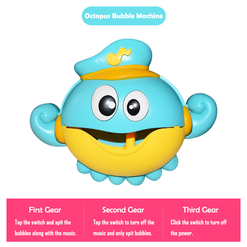 Bubble Crab Bath Toy Bubble Machine Crabs Frog Music Bathtub Soap Automatic Bubble Maker Bathroom for Toddlers Baby Kid Toy: Octopus No Box C