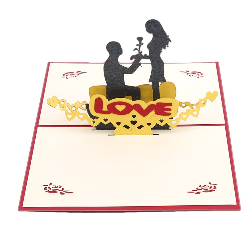 3D Pop Up Greeting Card Cutting Courtship Marriage Greeting Card Wedding Valentine Cards