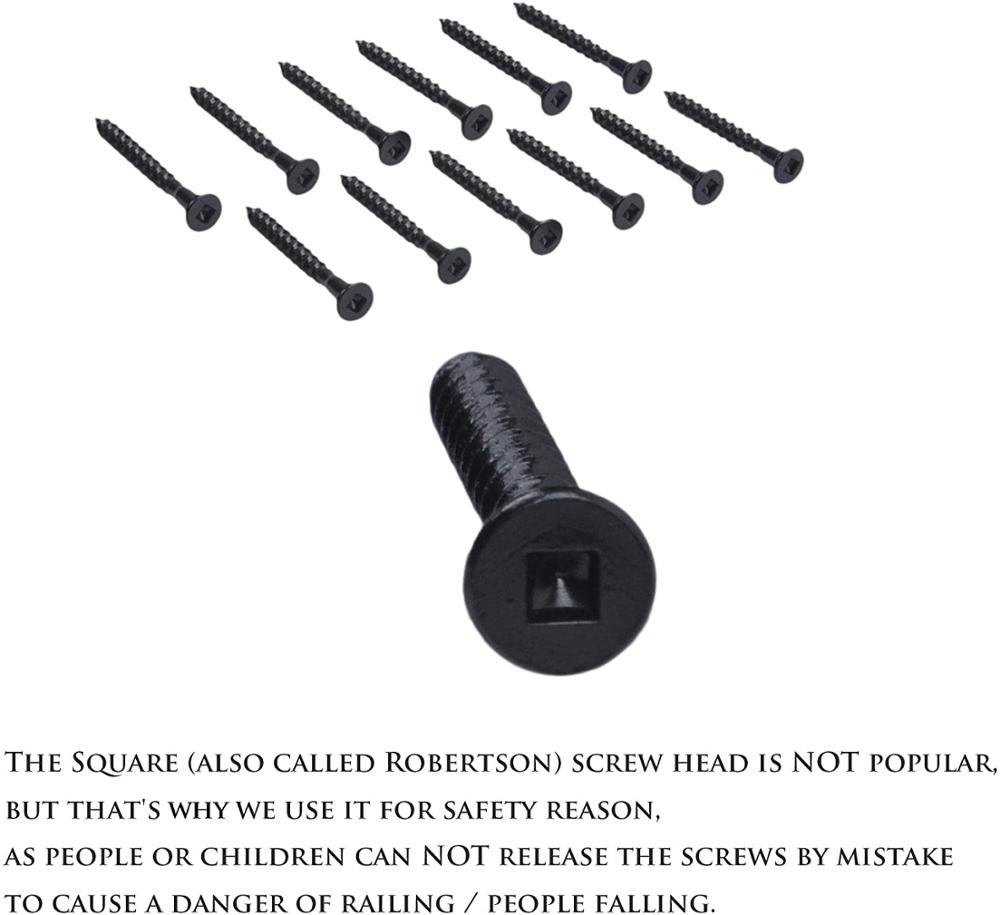 Myard PNP111902 Deck Railing Connectors with Screws for 2x4 (Actual 1.5x3.5) Inches Stair Wood Handrail