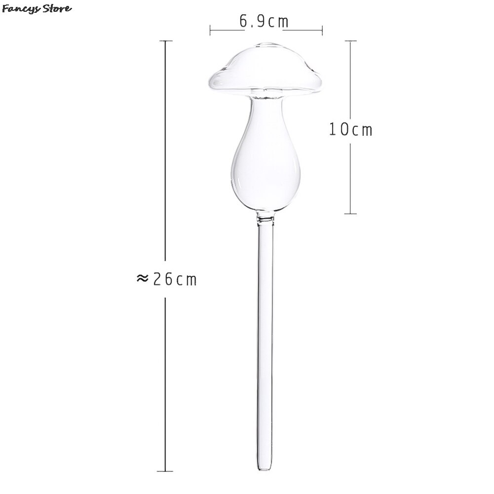 1 Automatic Flower Watering Device Plant Waterer Self Watering Globes Bird Mushroom Shape Hand Blown Clear Glass Bulbs: 2