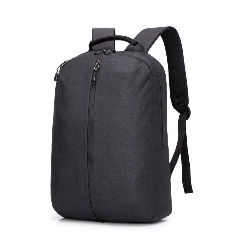 Crossten men's nylon waterproof travel bag, simple solid color laptop backpack, leisure light fitness male bag, sports bag, school bag: Black