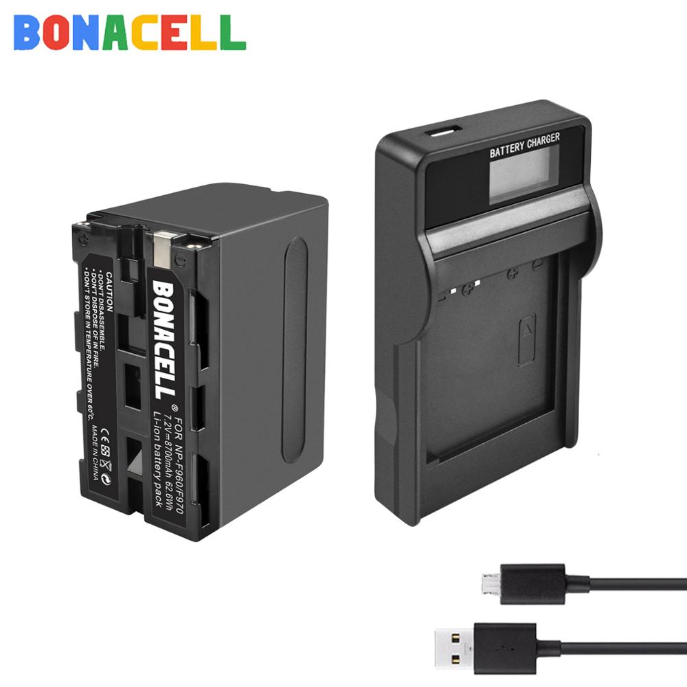 Bonacell NP-F960 Camera Battery - 7.2V 8700mAh Li-ion Rechargeable for Sony Cameras