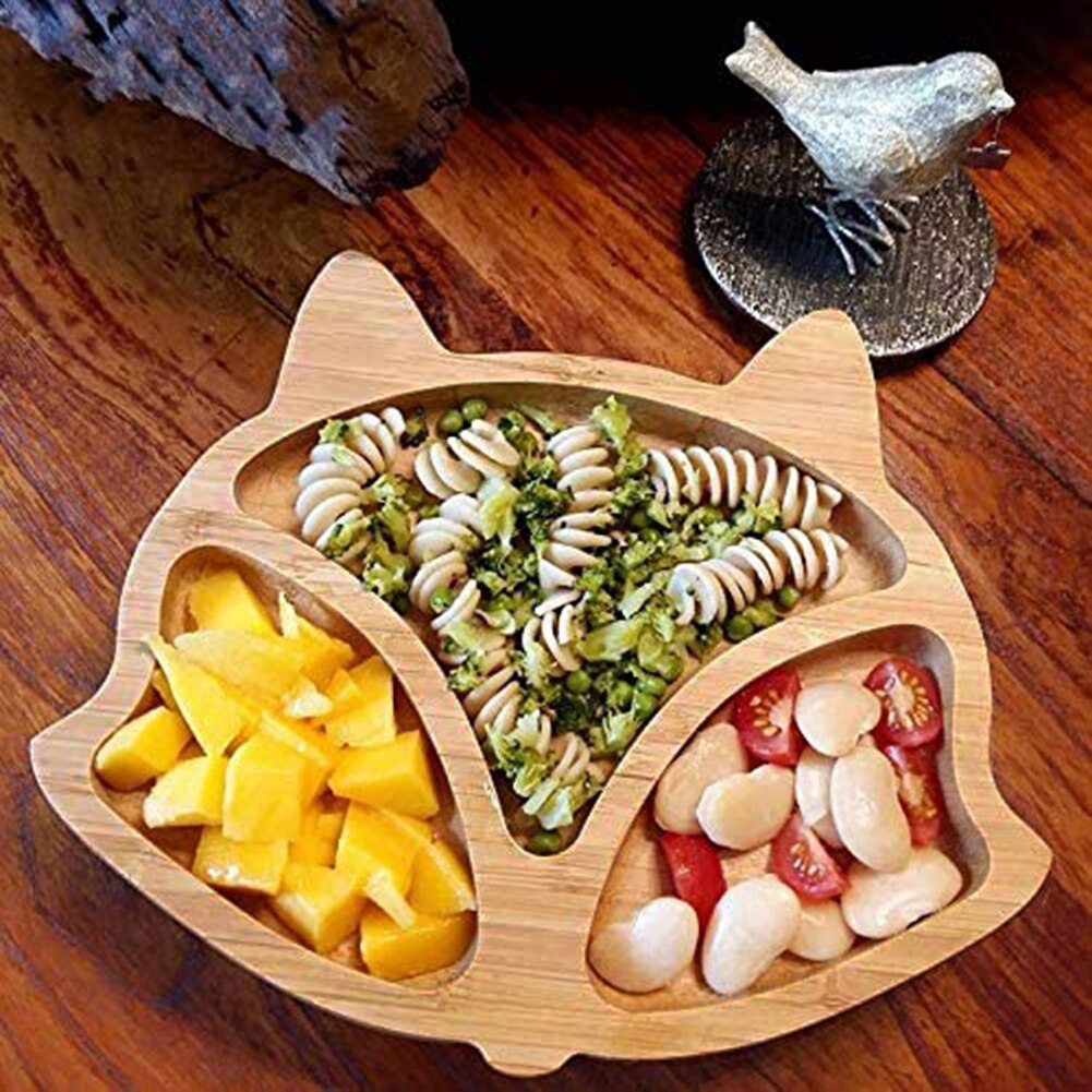 Wooden Baby Food Dishes Plate Kids Feeding Eating Set Platos Children Baby Servies Tableware Bowl Topper Tray Assiette Enfant