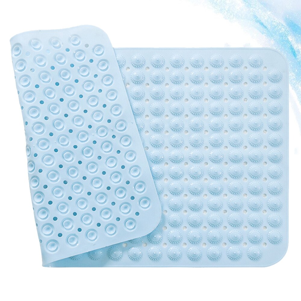 1Pcs Durable PVC Floor Mat Bathroom Foot Mat Skid Resistance Foot Mat Shower Floor Mat(White): Sky-blue 1