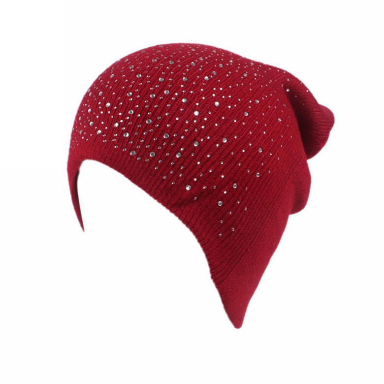 Skimutsen merk sterren ruit gebreide mutsen mutsen effen kleur muts skullies lente winter hiphop mutsen: Bordeauxrood