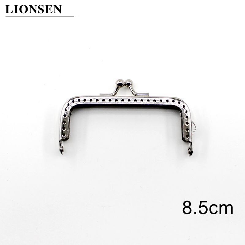 1 Stuk Glanzende Zilveren Vierkante Basic Metal Purse Frame Kus Sluiting Lock Diy Tas Accessoires 6.5/8.5/10.5/12.5/15/18Cm: 8.5cm