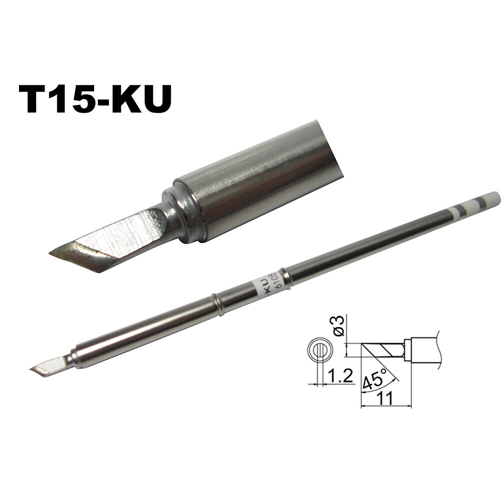 T15-KU Mes 3Mm Solderen Tip Voor Hakko FX-951 FX-950 FX-952 FX-9501 FM-2028 FM2027 Soldeerbout Tip Bit Nozzle Vervanging