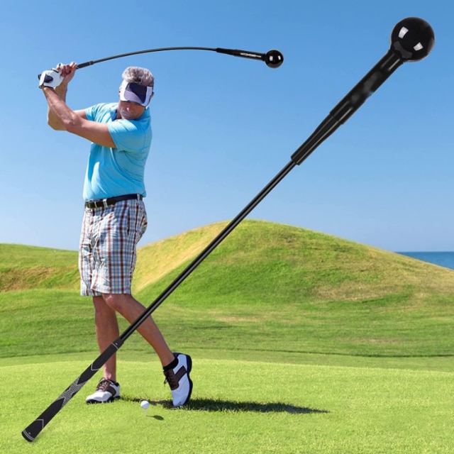 40"Golf Swing Trainer Aid for Improving Rhythm Flexibility Balance Tempo And Strength Flexible Warm-up Stick Golf Training Aids: black