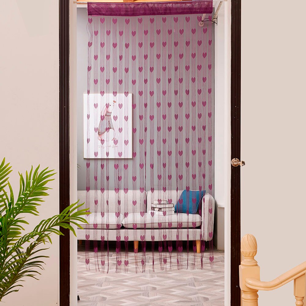 Europäischen Und Amerikanischen Stil String Vorhang Shiny Quaste Linie Vorhänge Für Wohnzimmer Küche Fenster Tür Teiler 50cm x 200cm: purple