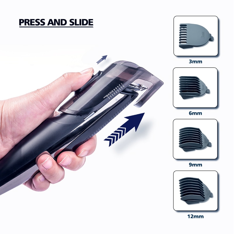 HATTEKER Hair Clipper for Men Beard Trimmer Electric Razor 5 in 1 Hair Cutting Machine Hair Trimmer Rechargeable