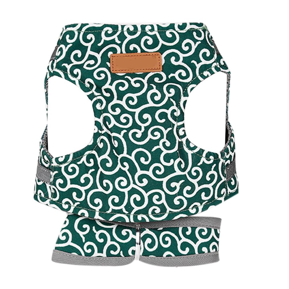 Cat Kitten Vest Harness and Leash Set Polyester Harness Pet Life Vest Breathable Pet Clothes for Small Dogs Cat Collar Leash Set: Green / S