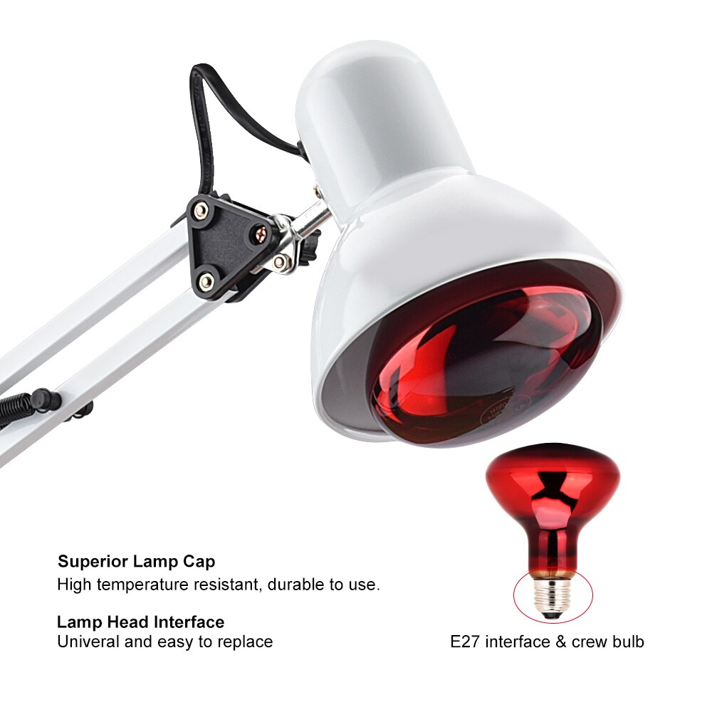 Lámpara de terapia de calefacción por infrarrojos, 220V, 100W, para aliviar el dolor de rodilla, fisioterapia, con bombilla infrarroja, 3 unidades