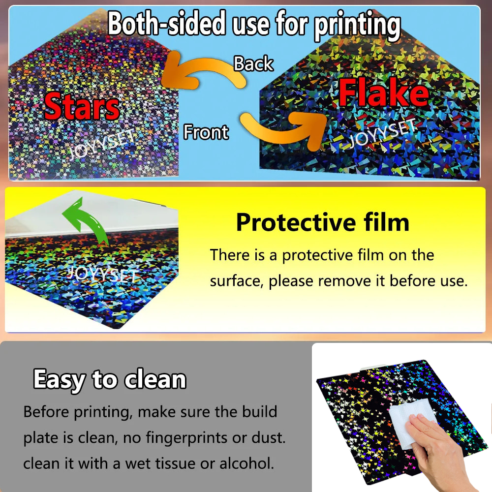 Build Plate for Bambu lab P1P P1S X1C A1 X1E Smooth Spring Steel Sheet PEI PEO PET Heatbed for Bambulab X1 carbon Build Plate