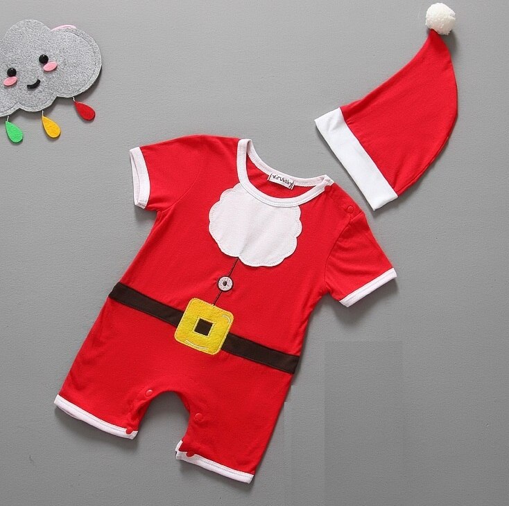 Baby kerstkleding sets jongens shortall + hoed bebe kleding pak eendelig kleding: 13-18 maanden / 3