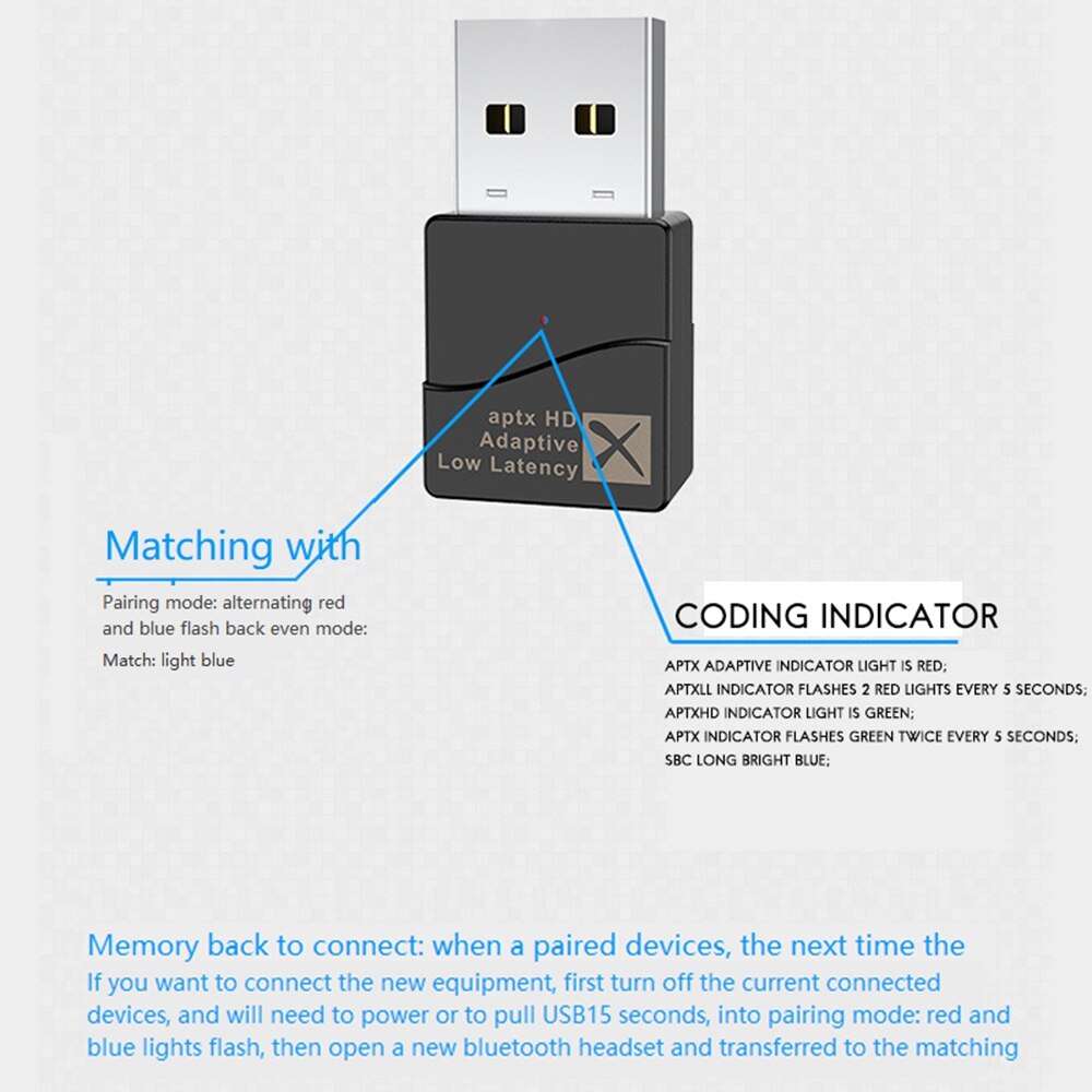 Bluetooth sovitin usb bluetooth 5.2 lähetin qcc 3040 siruton asema pelikonsolitietokoneelle