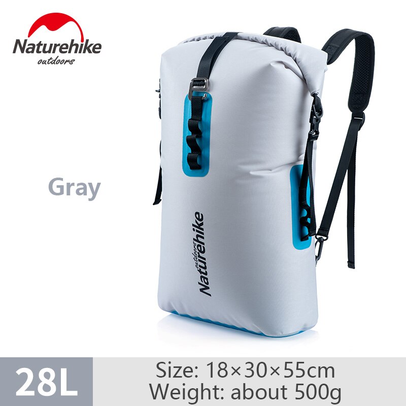 Naturehike TPU Waterproof Storage Bag Big Capacity 28L Dry Backpack for Boating Camping Rafting Swimming Fishing: Gray