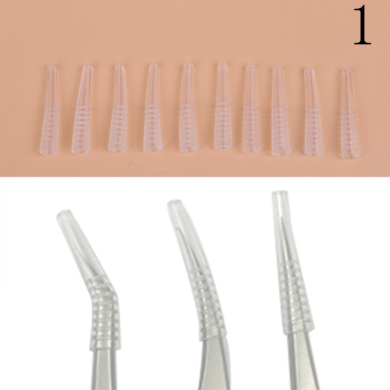 10 Teile/satz Silikon Abdeckungen Tipps Pinzette Kunststoff Schutzhülle Pfropfen Wimpern Pinzette Schützen Fällen Wimpern Werkzeuge: Typ 1