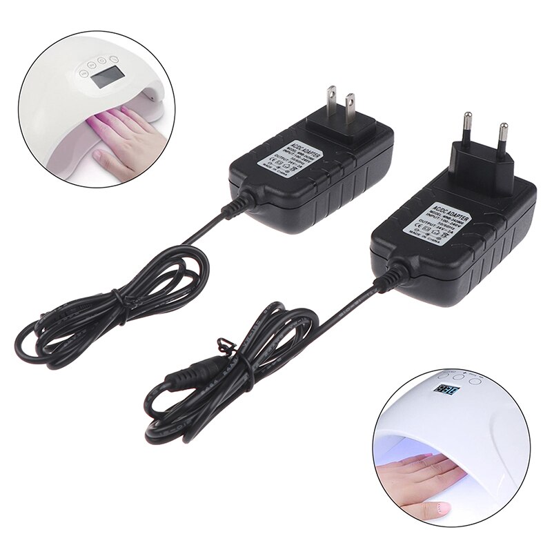 1Pc UV LED Lampe Nagel Trockner 24V 2A EU/UNS Netzteil Adapter Nagel Kunst Werkzeuge