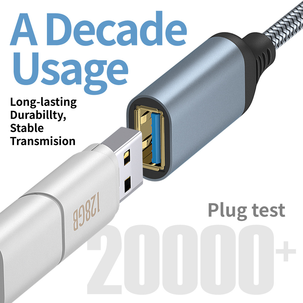 3/2/1/0.5M Nylon Braided USB 3.0 Extension Cable Male-To-Female Speedy Data Transfer Charging Cable Computer Camera Printer Cord