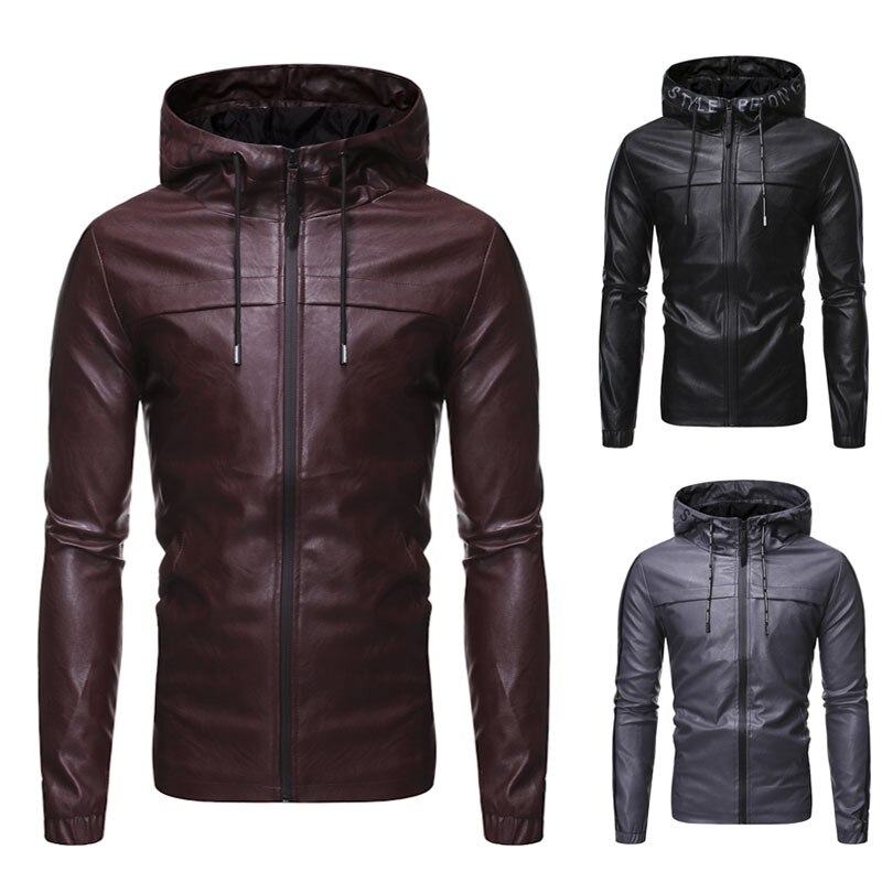 Herenjas lente leer herfst voor heren leren jas met capuchon leren jas heren