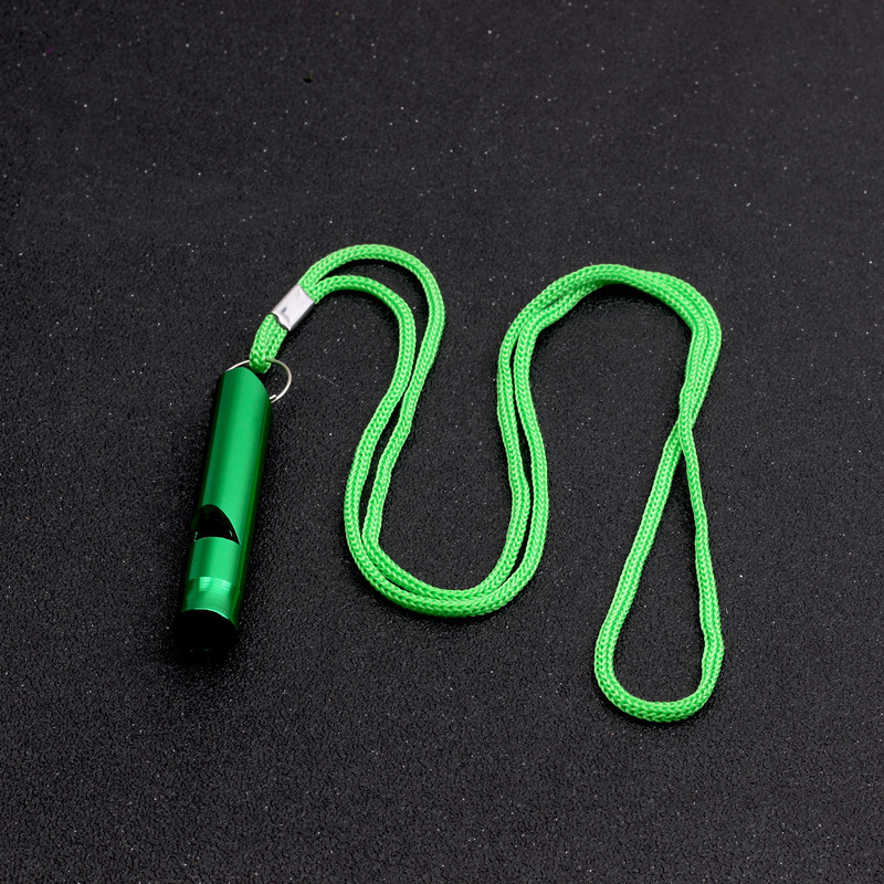 Outdoor Survival Whistle, Lifeguard Whistle, Aluminum Alloy Survival Whistle, Referee Whistle with Rope, Children's Whistle