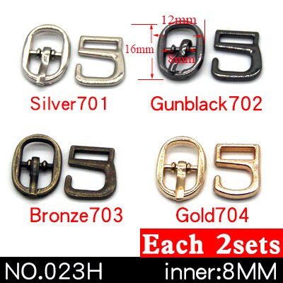 8 jeux de boucles métalliques 9 crochets | Pour courber les chaussures, sacs, boucles de ceinture, décoration bricolage, accessoires pour chaussures à coudre: NO.023H 8mm 8sets