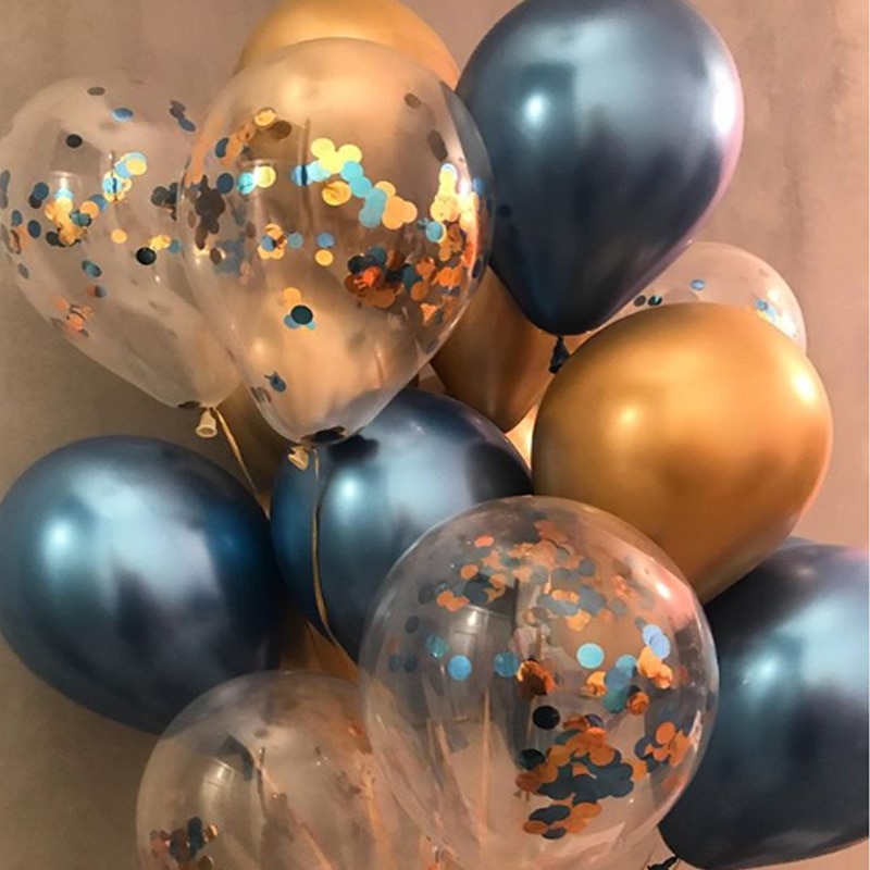 Sølv og hvide balloner konfetti balloner fødselsdagsfest dekorationer voksen latex ballon romantisk hvid bryllup tema luftkugle