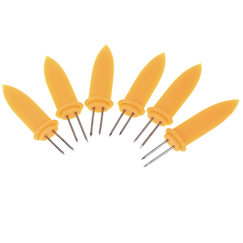 6PCS Corn On The Cob Holders Stainless Steel BBQ Prongs Skewers Forks Party kichen accessories kichen tool