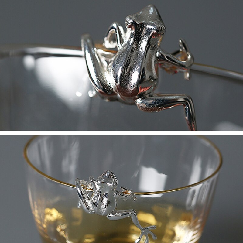 110ml japansk stil boutique klart glas kobber-nikkel sølv frø master cup tekop kung fu te sæt teskål rund skud glas