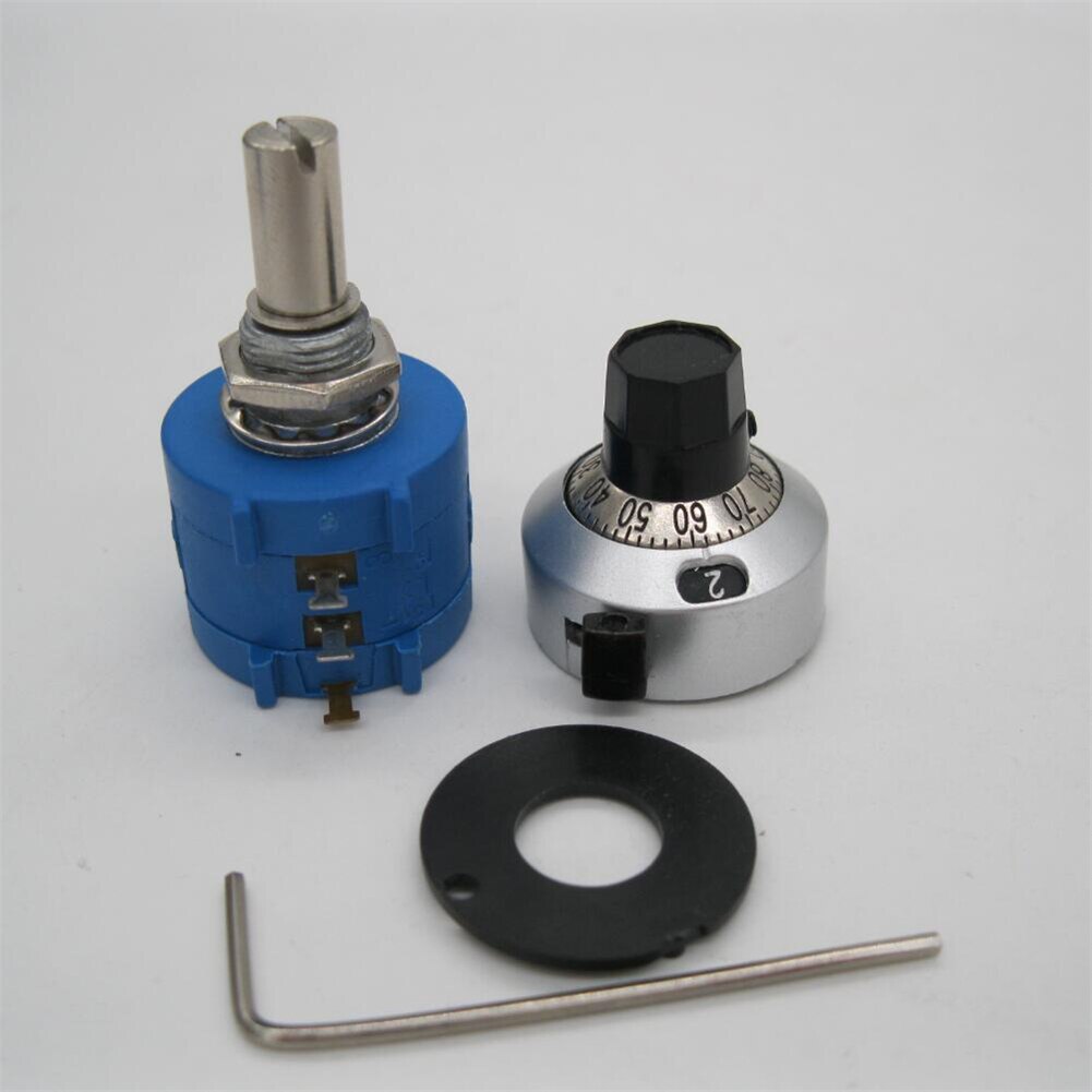 3590S-2-202L 3590S 2K ohm Precision Multiturn Potentiometer 10 Ring Adjustable Resistor + Turns Counting Dial Rotary Knob