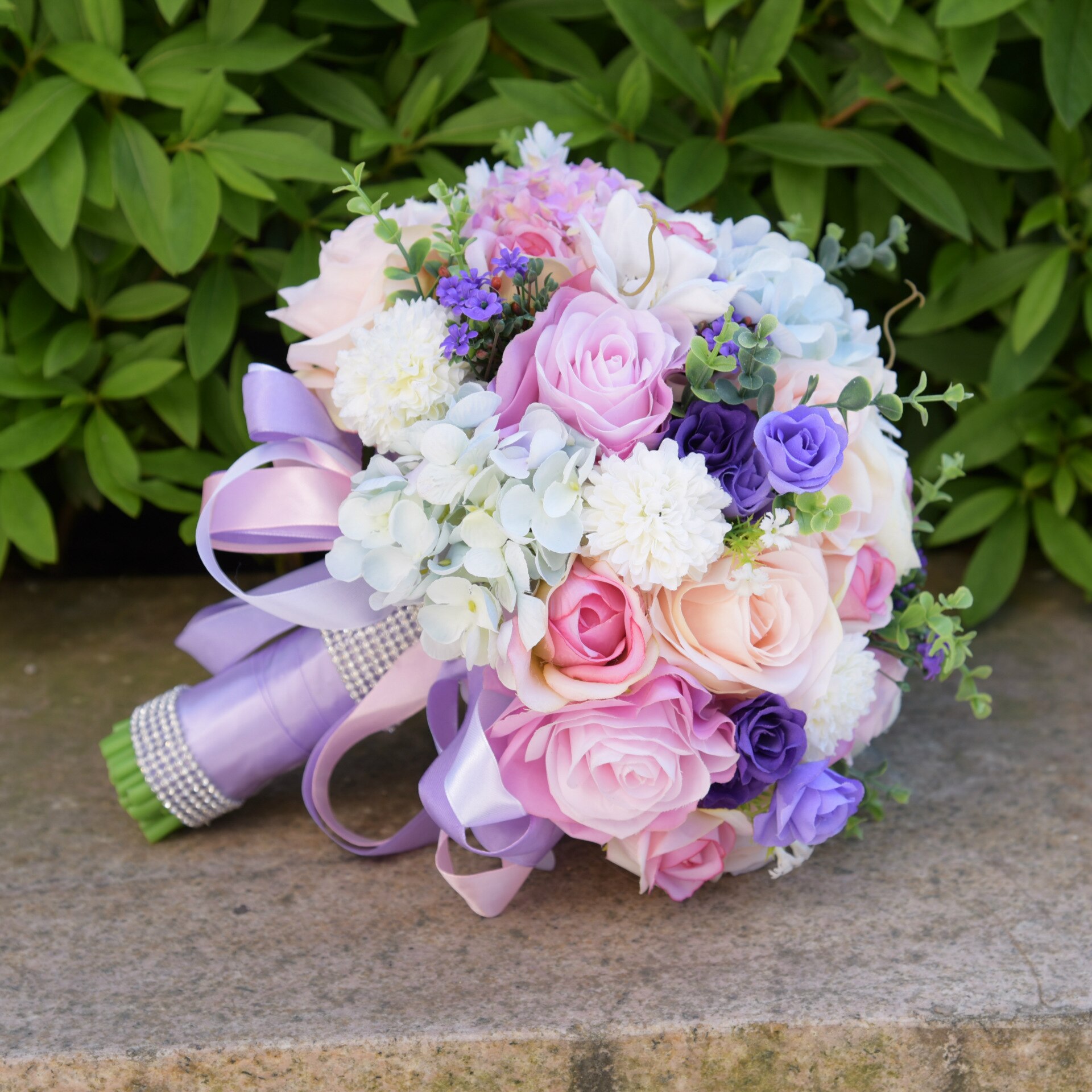 Bridal Silk Wedding Flowers Garden Bouquet Home Decor Flowers Bridesmaid Bouquets Roses Hydrangea Bridal Bouquet 3 Size de noiva