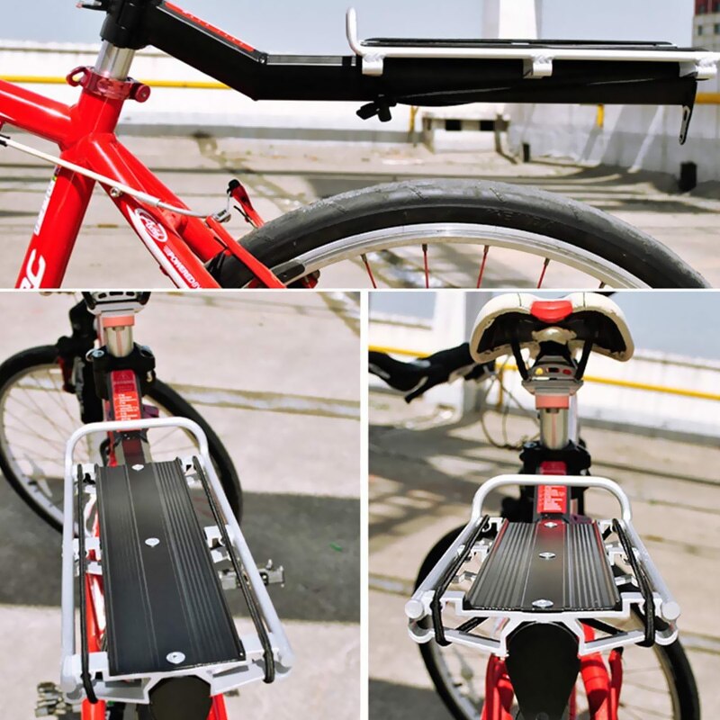 Cykelbagagebærer universal 25kg belastning mountainbike lastestativ mtb bageste hylde cykelstolpeholderholderholder