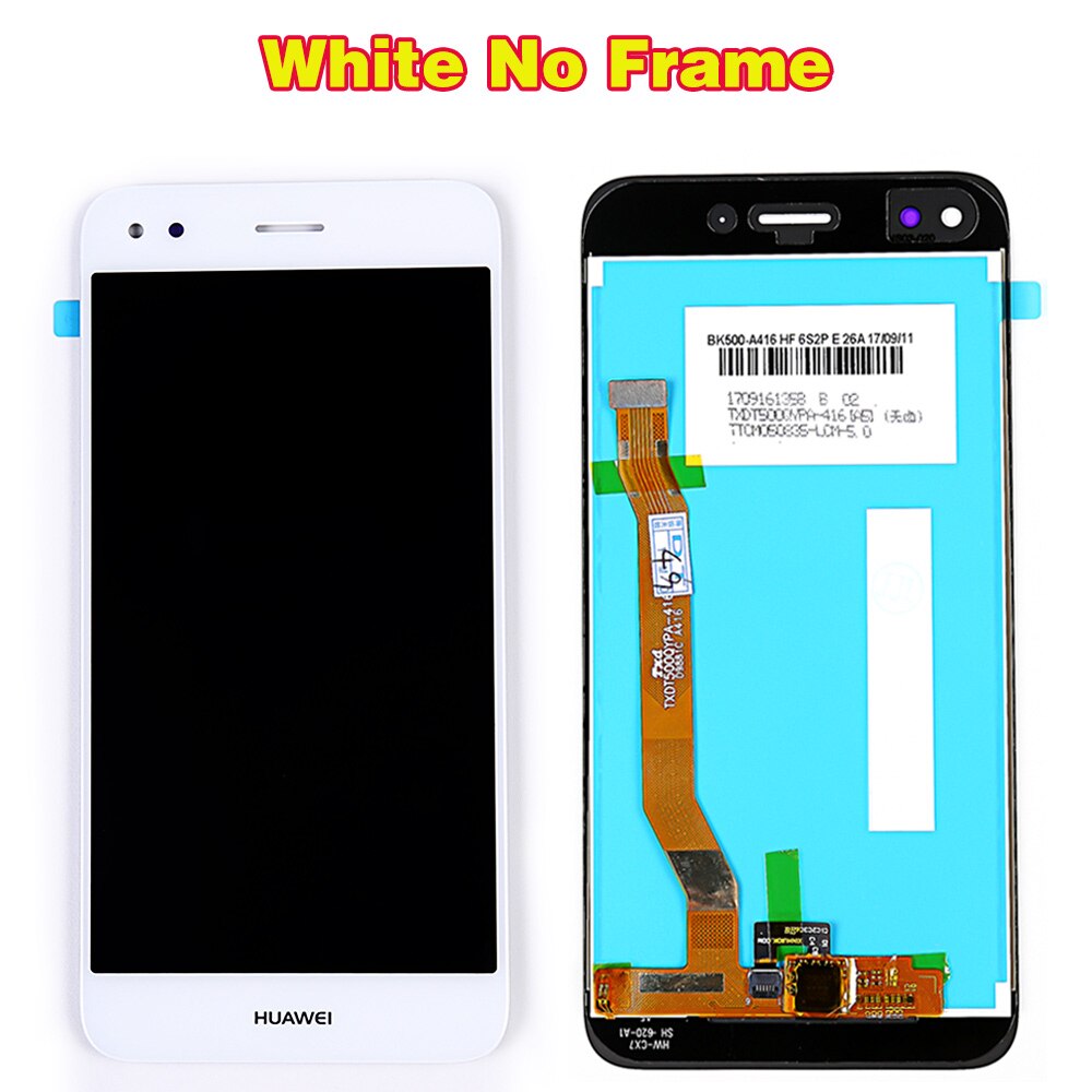 LCD & Touchscreen Digitizer Assembly for Huawei P9 Lite mini / Y6 Pro - 5.0 inch IPS Display - Includes Frame Option - Black, White, Gold: White without Frame