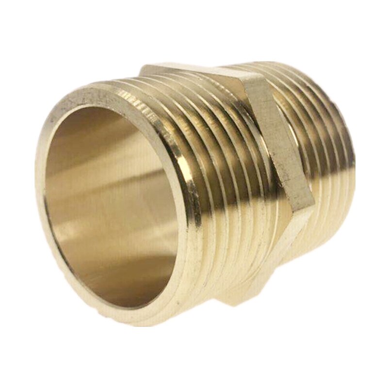 Brass Pipe Hex Tepel Montage Quick Adapter 1/8 "1/4" 3/8 "1/2" 3/4 "1" Man draad Water, olie en gas Connector