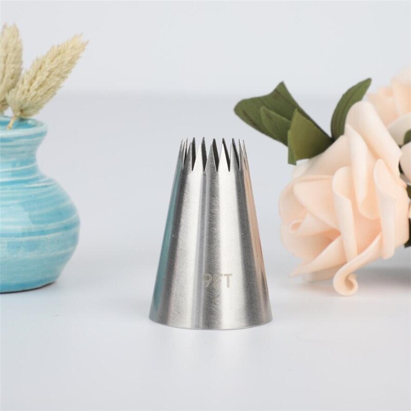 Boquilla de gran tamaño para decoración de pasteles, utensilios de cocina para glaseado, galletas, Fondant de acero inoxidable, #9 pies