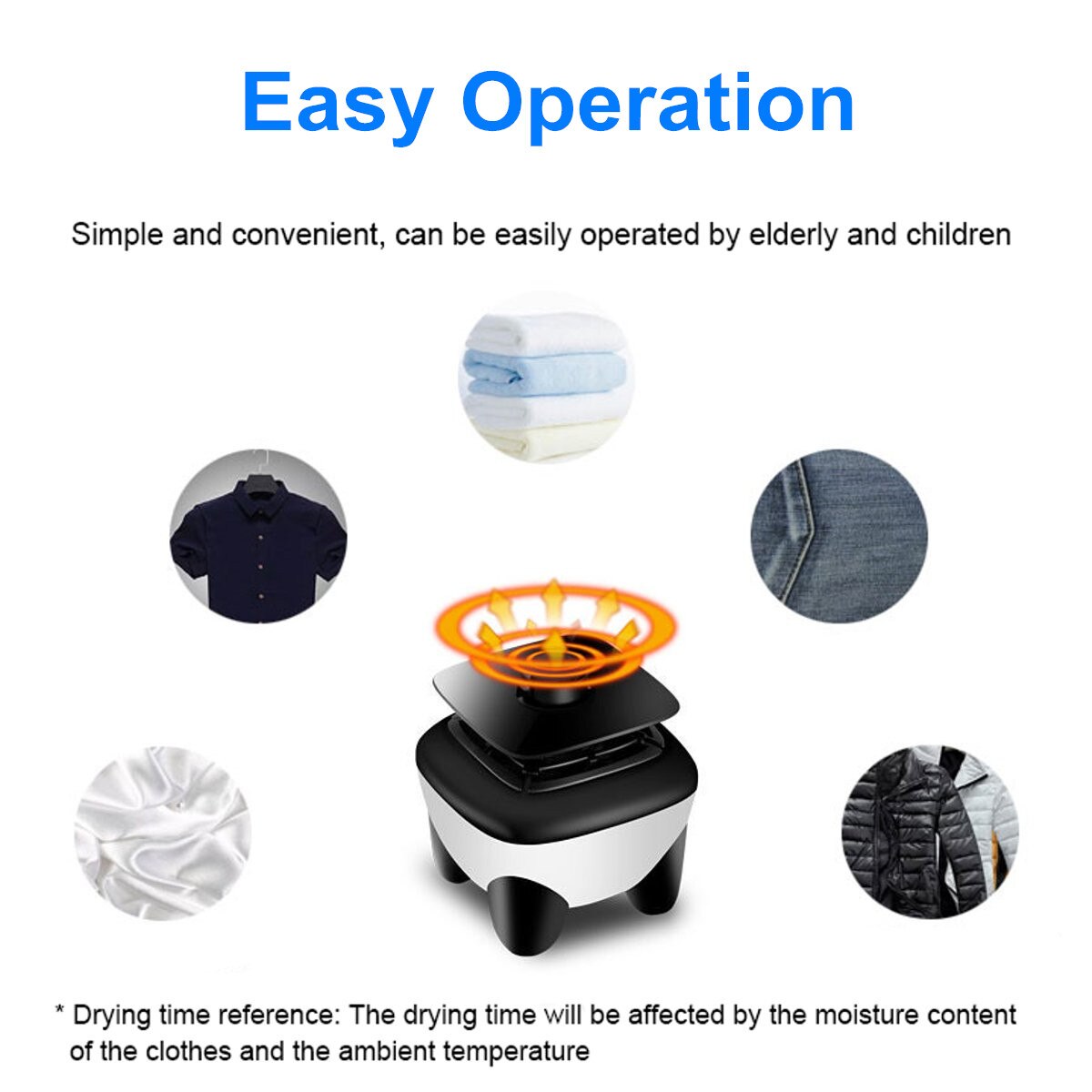 Electric Clothes Dryer Portable Mute Laundry Dryer Household PTC Heating High Efficiency Clothes Drying Machine 220V Home Travel