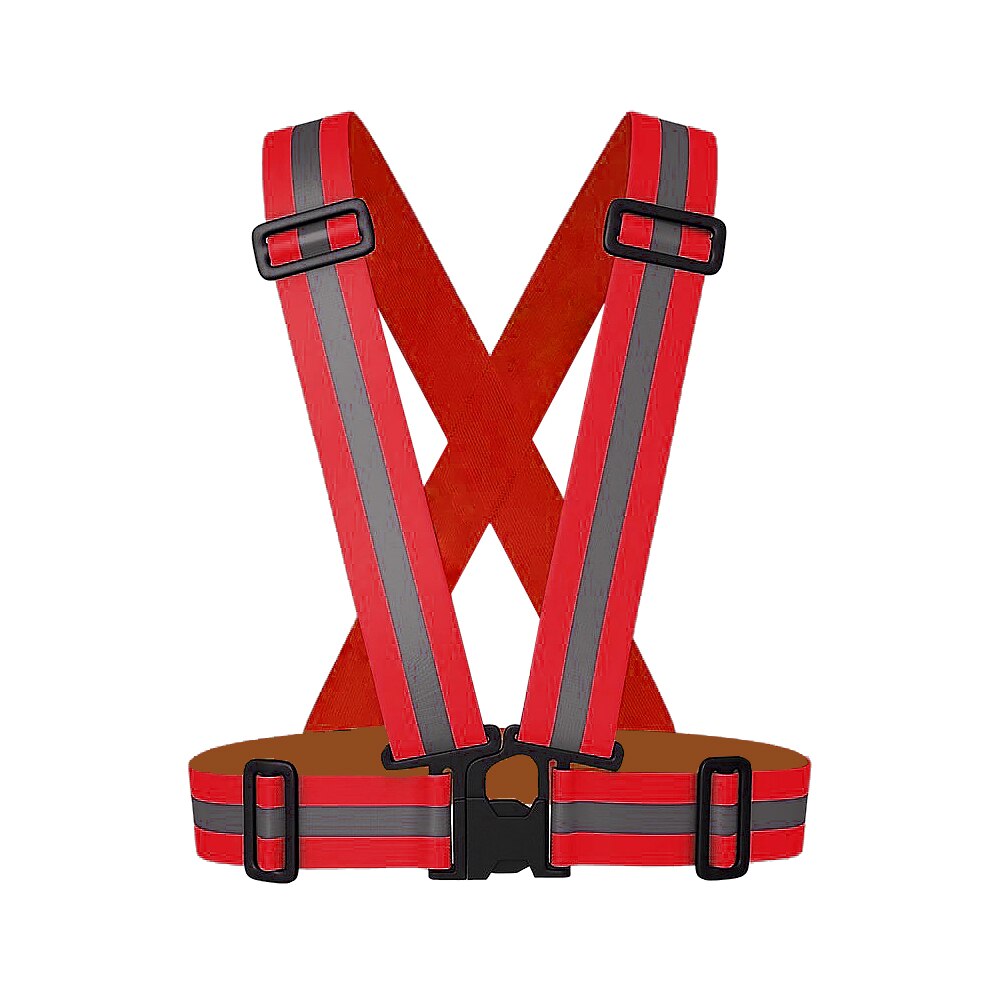 Zuja Elastische Reflecterende Kleding Outdoor Veiligheid Vest Nacht Fietsen Hoge Zichtbaarheid Riem Armband Heren Overall Werkkleding: Red