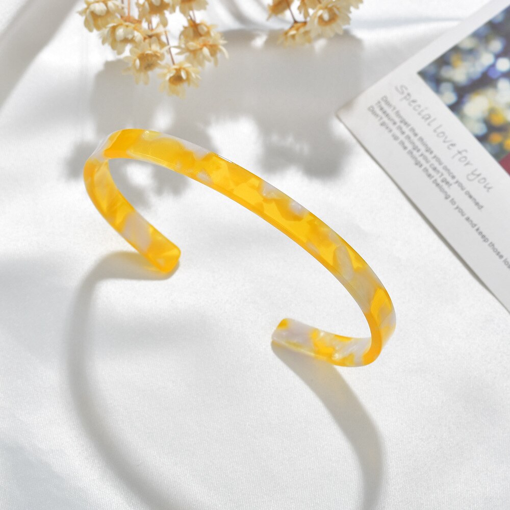 Acrylic Leopard Resin Bangles Bracelets for Women Girls Colorful Cuff Open Bangles 6mm Width Jewelry Party: 06