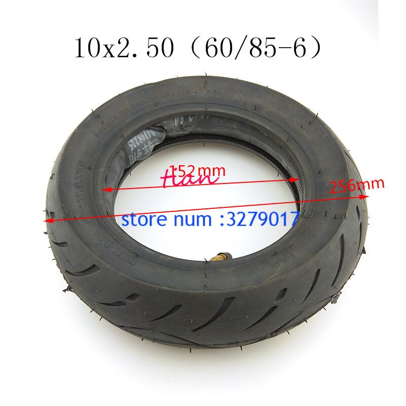 Bärbar 10 x 2.50 (60/85-6) 10 x 2.50 hjul elektrisk skoter balanserande hoverboard själv smart balans däck 10 tums däck innerrör