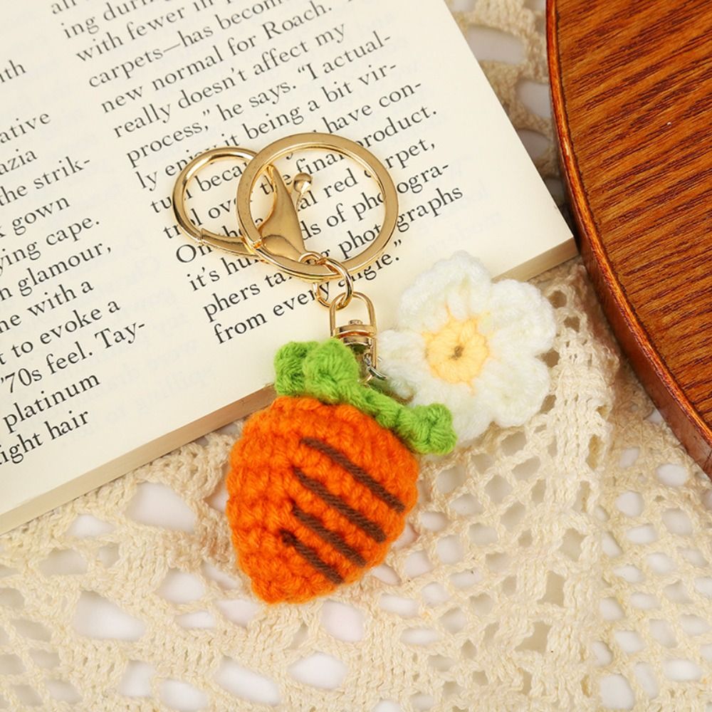 Neue gestrickte Frucht Schlüssel bund Simulation Erdbeer Kirsche Birne Pfirsich Schlüssel ring Frauen Mädchen Auto tasche Schlüssel Anhänger Schmuck Schlüssel halter: Blau